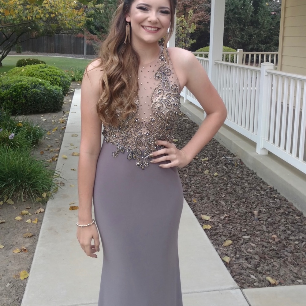 Elegant Beaded Evening Gown